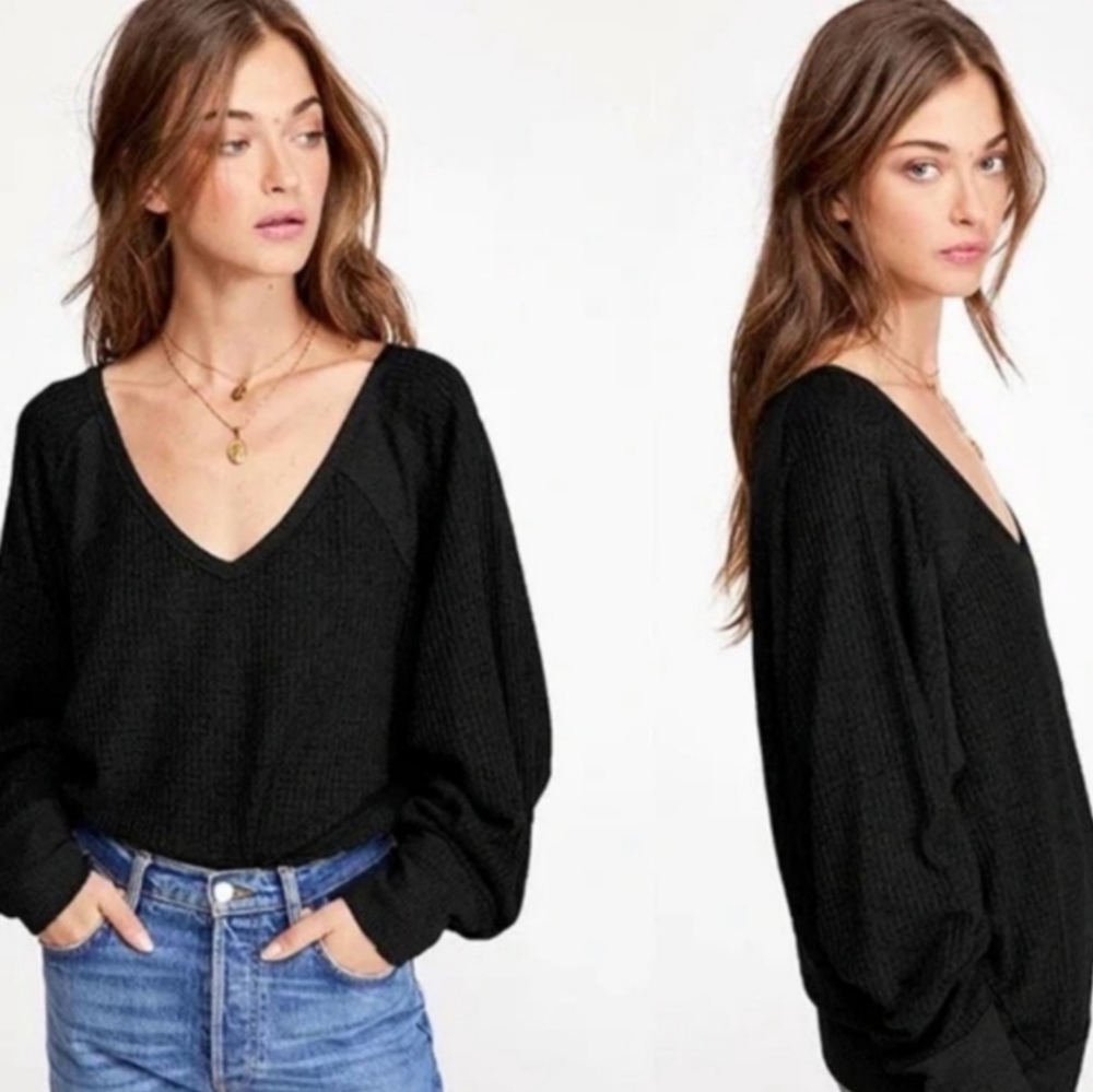 EUC | Free People | Santa Clara Long Sleeve in Black | Size M